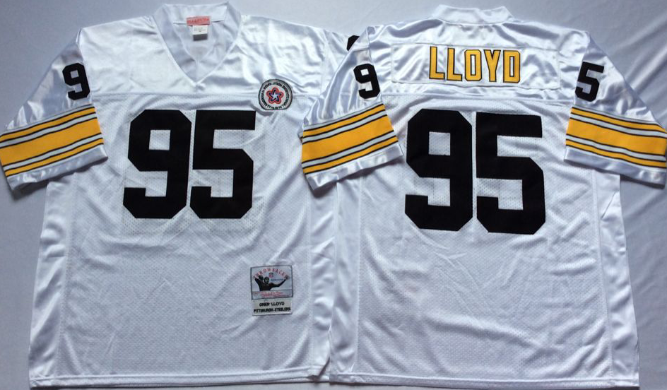 Men NFL Pittsburgh Steelers 95 Lloyd white Mitchell Ness jerseys